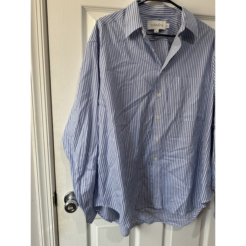 Mamene Repeat Shirt Cotton Sky Stripe Size 2 - Picture 2 of 10